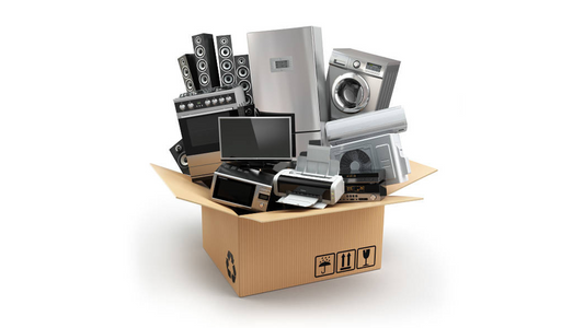 A box full of electronic appliances