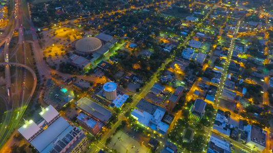 Downtown Mobile, Alabama at night