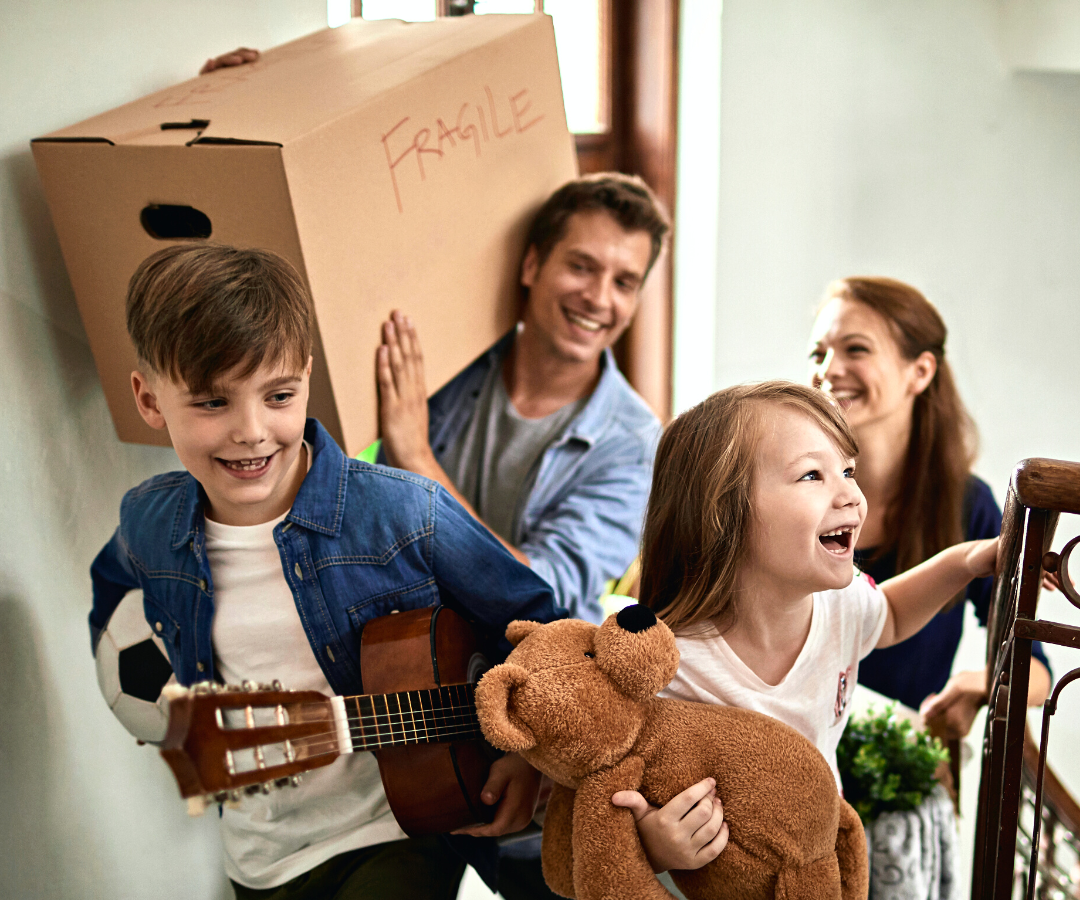 <img src=“Family moving in.png” alt=“Family moving into new home running up the stairs in joy and excitement”>