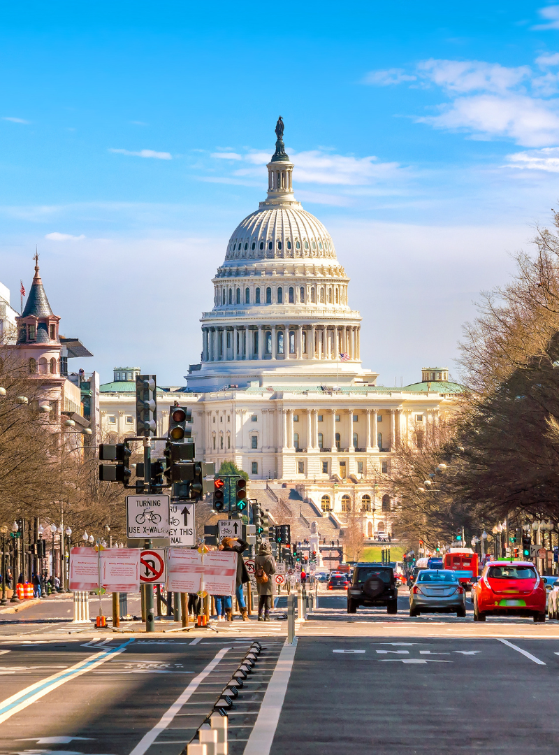 alt="A view of the capitol building of the United States in Washington, DC"